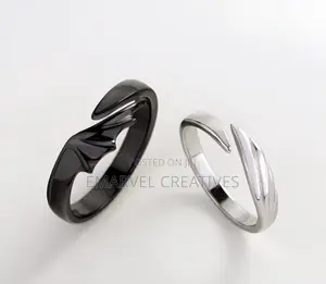 Matching Rings for Couples Featuring Angel and Devil Wings