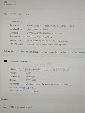 Laptop Microsoft Surface Book 3 32GB Intel Core i7 SSD 512GB