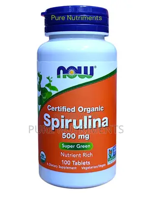 Now Certified Organic Spirulina 500mg 100 Tablets _ Energy Wellness