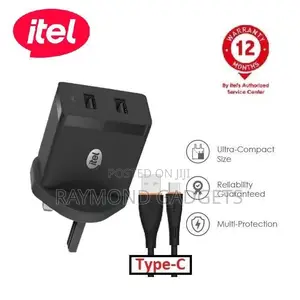 Itel 12w Dual Usb Wall Charger + 2.4a Type-c Cable