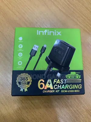 Infinix Ocw-u36s 6a Fast Charger Kit + Cable Uk Plug