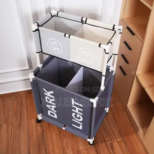 Double-layer Laundry Basket With 2 Compartments