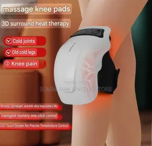 Cordless Knee Massager With Heat Therapy - Adjustable Heat Vibration