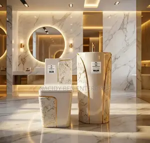 Ceramics Integrated Wc With Standing Basin