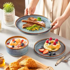 Blue Dinnerware Sets For Kitchen - 12pcs
