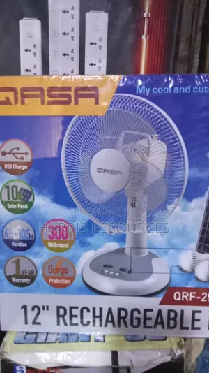 Qasa Rechargeable Fan With 2 Bulbs And Solar Panel