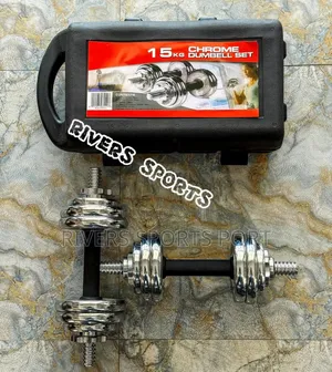15kg Adjustable Chrome Dumbbell With Carry Case Box, Soft Grip Handles