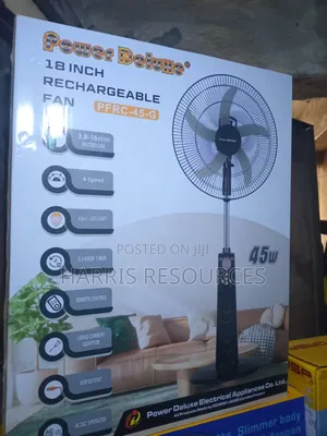 Power Deluxe 18 Inches Rechargeable Standing Fan - PSRC-45- G