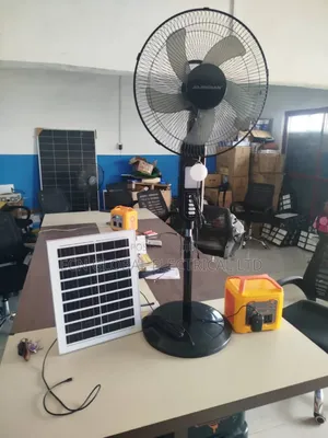 Solar Rechargeable Standing Fan With Panel