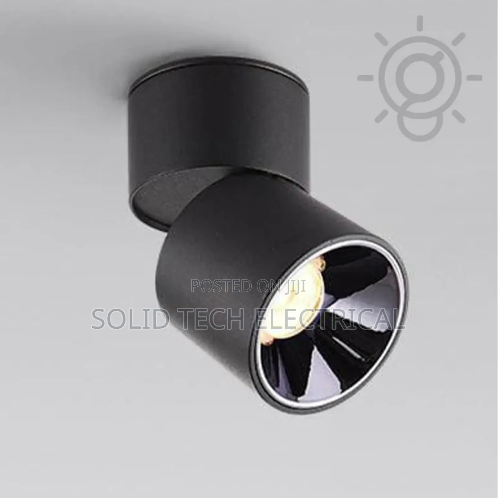 Led Black Reflector Adjustable Cylindrical Ceiling Mounted Spotlight