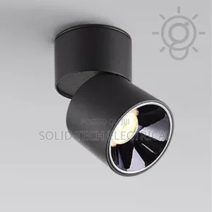 Led Black Reflector Adjustable Cylindrical Ceiling Mounted Spotlight
