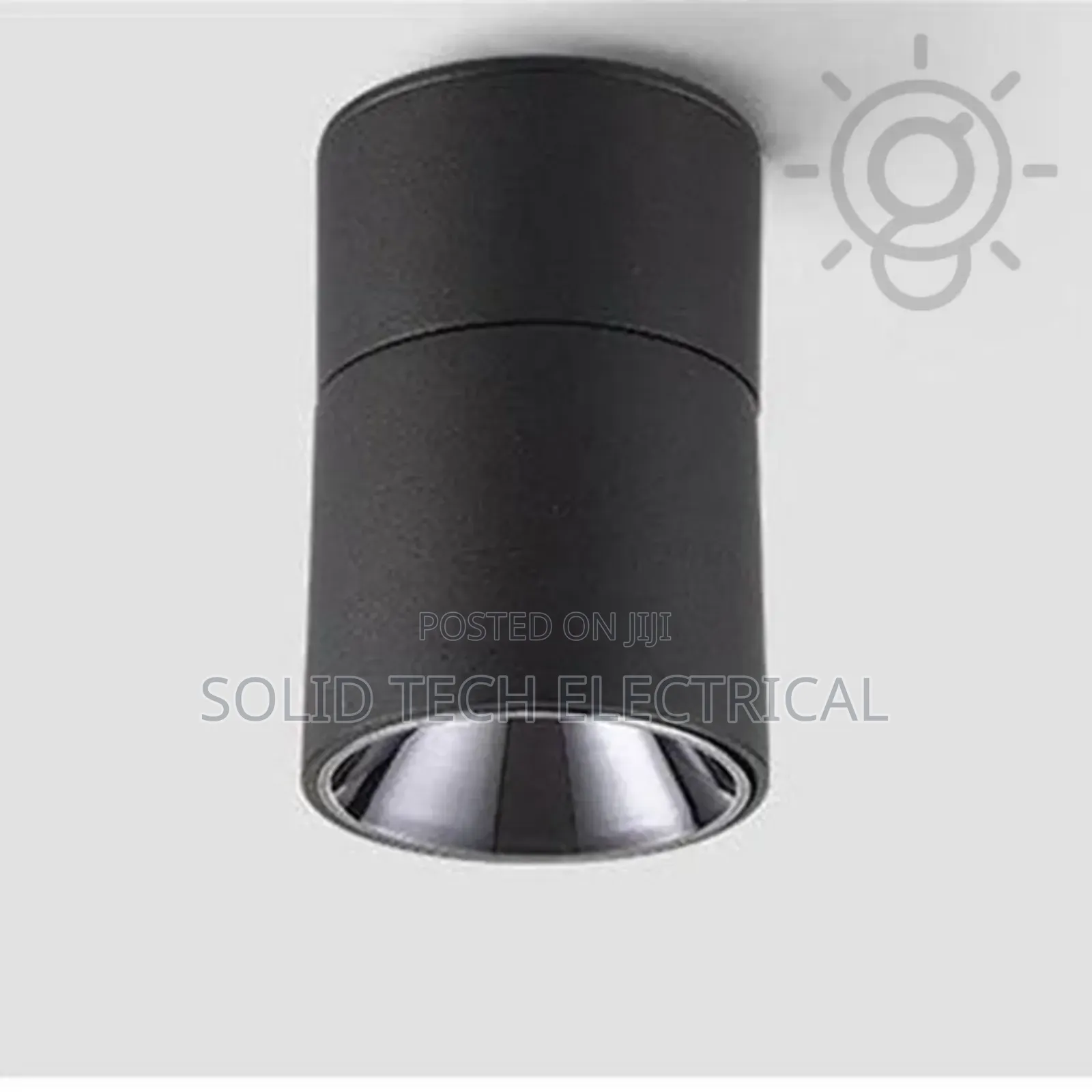 Led Black Reflector Adjustable Cylindrical Ceiling Mounted Spotlight