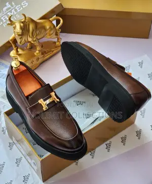 Hermes Calfskin Leather Loafers Shoe