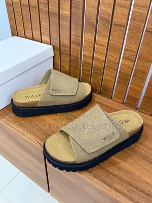 Walk London Suede Leather Platform Slides