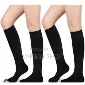 Kneel Length Black Socks School Socks 3pairs