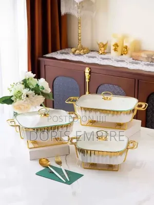 Luxury Ceramic Food Warmer Casserole Dish Set.