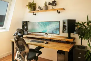 Desk With Monitor Shelf