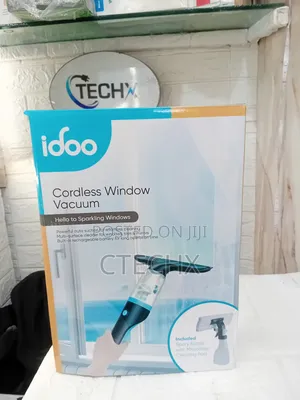 Cordless Window Vacuum Cleaner Rechargeable With Spray Bottle Black