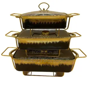 Set of 3 Ceramic Chaffing Dishes