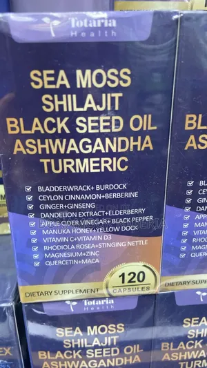 Totaria Sea Moss, Shilajit,Black Seed Oil,Turmeric X 120 Capsules