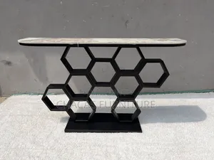 Modern Geometric Honeycomb Console Table - Brand New
