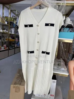 Korean-Style Knitted Midi Dress