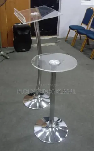 Acrylic Glass Pulpit With Round Stool
