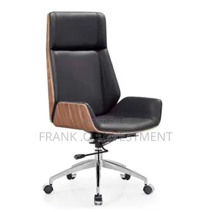 Executive Office Swivel Chair - Wooden Chestnut Back