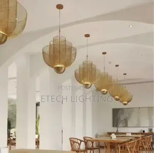 Luxury Modern Led Grid Living Room Restoration Pendant Dining Light