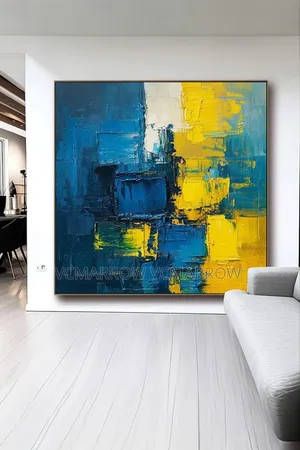 Textured Abstract Geometric Canvas Art