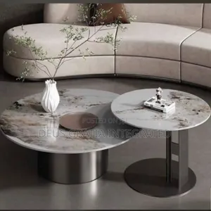 Geometric Marble-style Centre Table