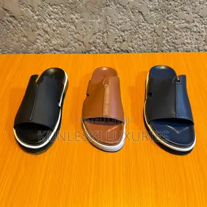 Original Hermes Matured Leather Cover Slippers For Men