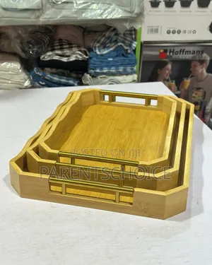 Bamboo Serving Tray With Handles - 3 Sizes