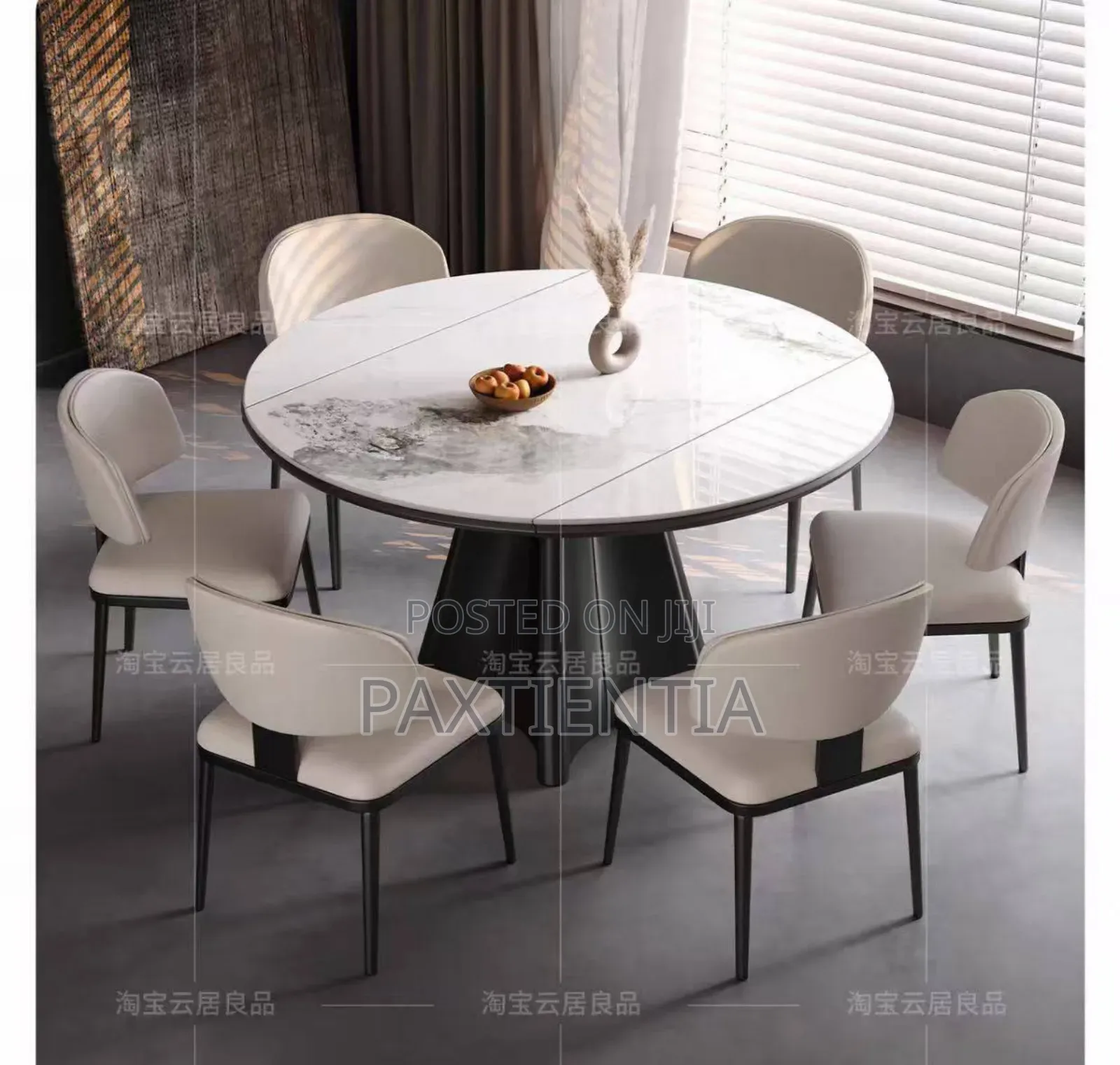 Circular Marble Top Dining Table