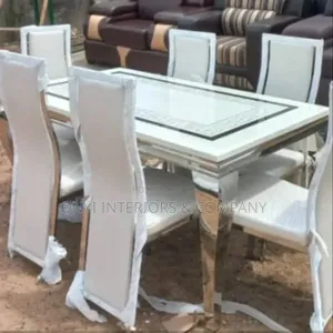 Vercace Design Marble Dining Table With 6 Chairs