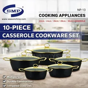10pcs SMP Non Stick Cookware / Pot Set (Size: 22, 24, 26, 28, 30cm)