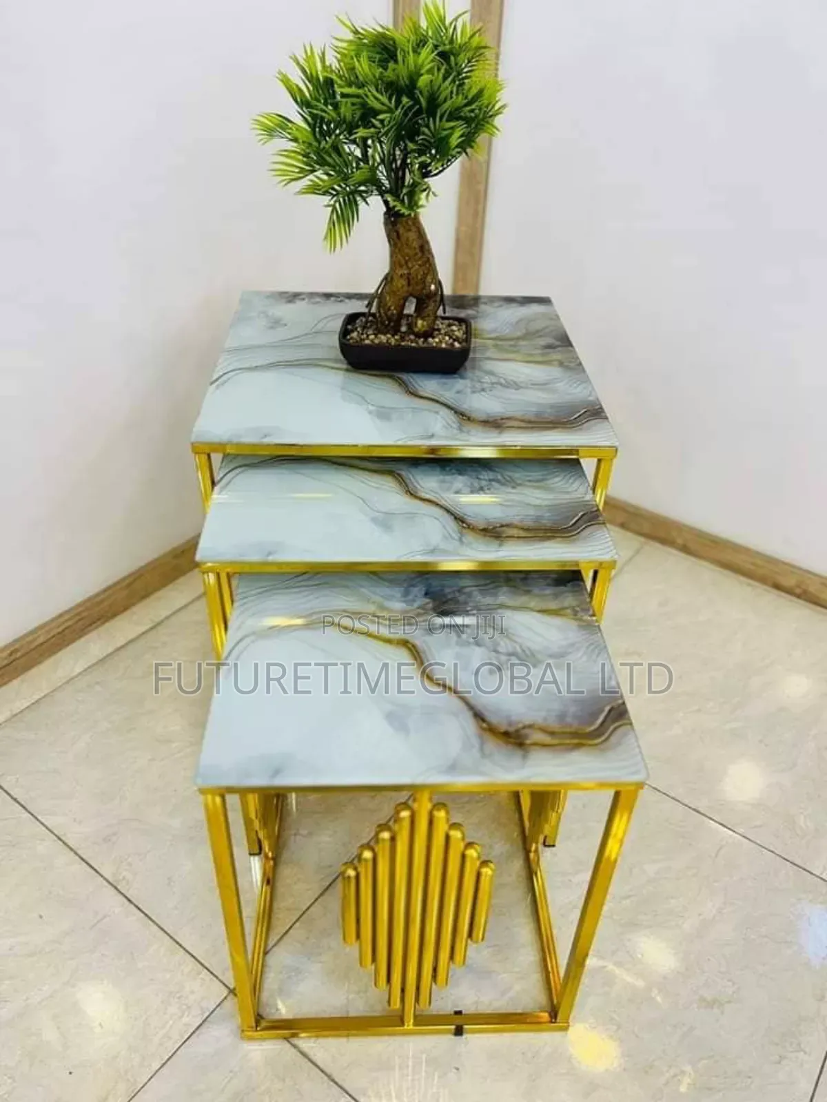 3-Piece Marble Nesting Side Table