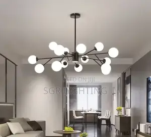 Luxury High-End Gold Black Led Chandelier