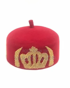 Beaded Igbo Men Red Cap for Traditional Events