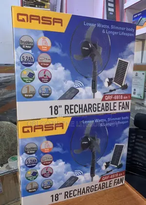 Qasa 18 Inches Solar and Rechargeable Fan (Qrf- 6918) Best Importer