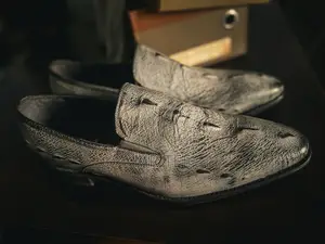 Textured Leather Slip-on Loafer Shoe