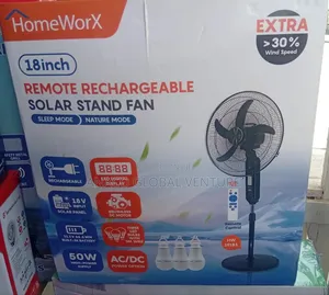 Rechargeable Fan With Solar Panel and Bulbs