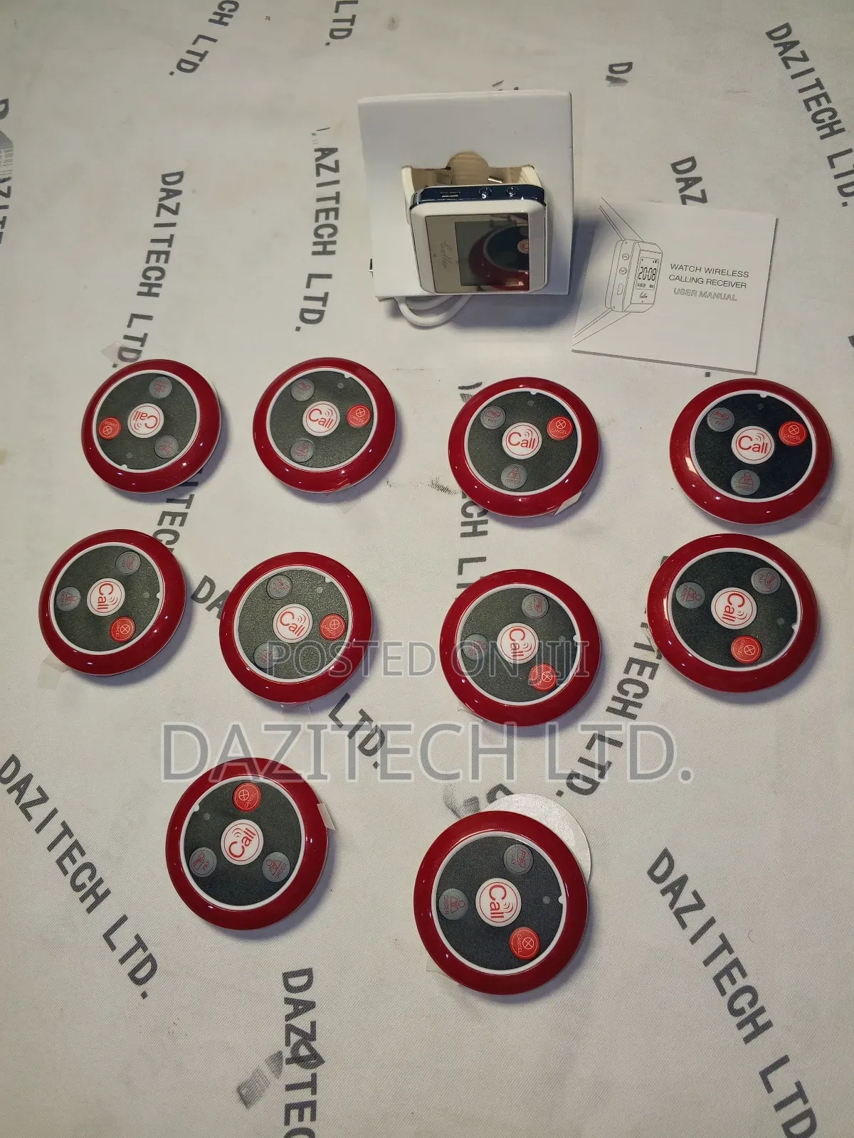 Wireless Calling System Watch Receiver + 10pcs Call Button