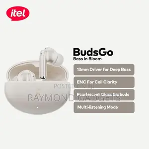 Itel Budsgo Wireless Earbuds – 13mm Bass, Ai Call Clarity, Ipx4