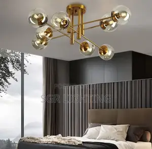 Modern Glass 6/8-Light Chandelier Pendant Light for Living Room