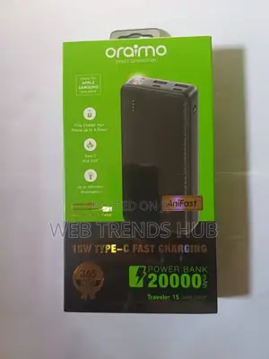 Oraimo 20,000mah Traveler 15 Powerbank (Opb-1201p) 15w Fast Charging