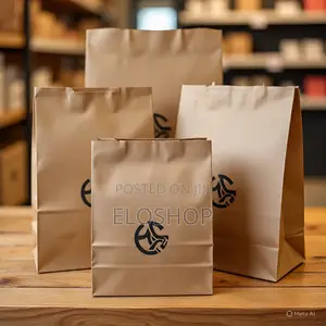 Brown Kraft Paper Bag With Twisted Handle
