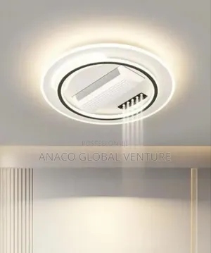 Led Chandelier Light With Air Condition Fan Double Colour Light