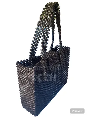 Big Black Beaded Bag