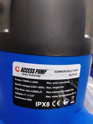 1hp Fountain Submersible Pump. Brand:Access Pump